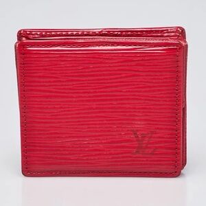 Louis Vuitton Vintage Castilian Red Epi Leather Accordion Coin Purse